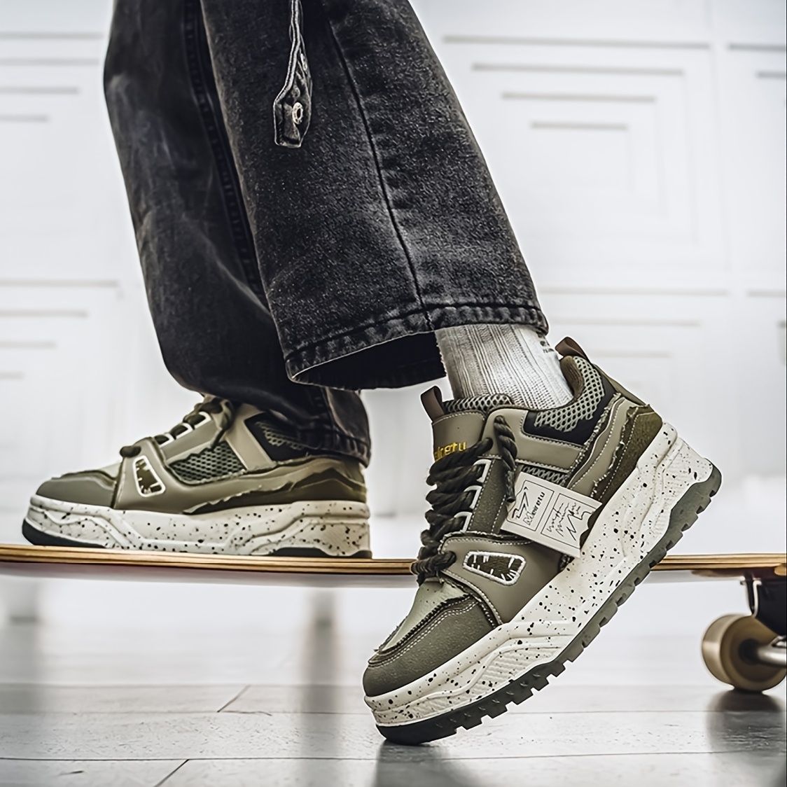 mens vintage chunky sneakers trendy retro dad shoes thick Temu