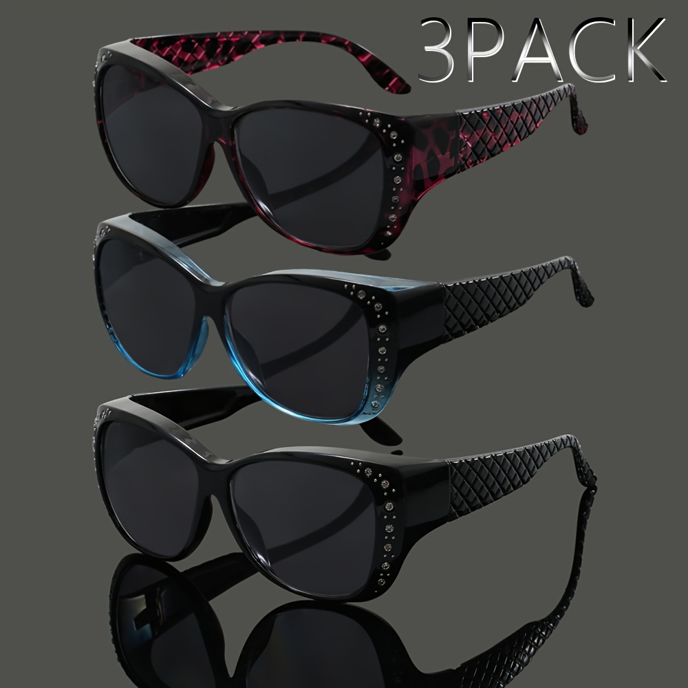 Image of 3-pack Women's Oversized Lightweight Durable Casual Fashion Trendy Sunglasses, Suitable For Summer Travel, Beach, Fishing, Golf, Parties, And Gatherings