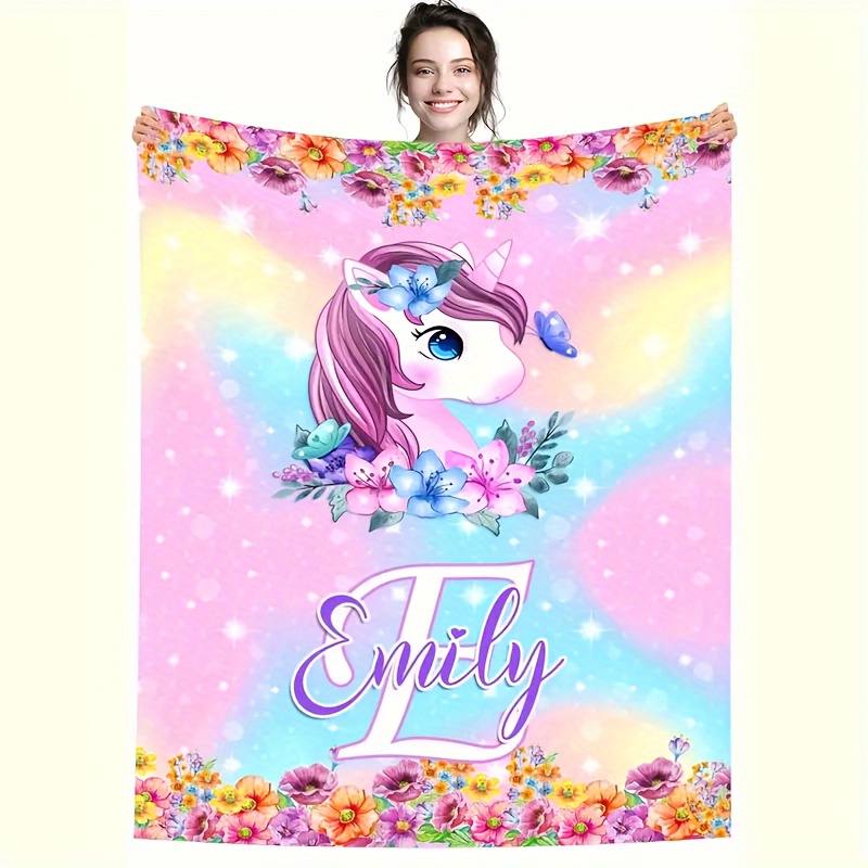 

Unicorn & Flannel Blanket - , , Personalized For , Bed, , , , - ,