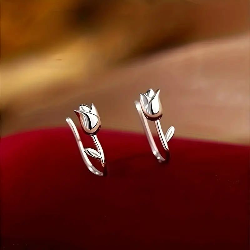 Sterling silver tulip studs Sterling silver tulip studs