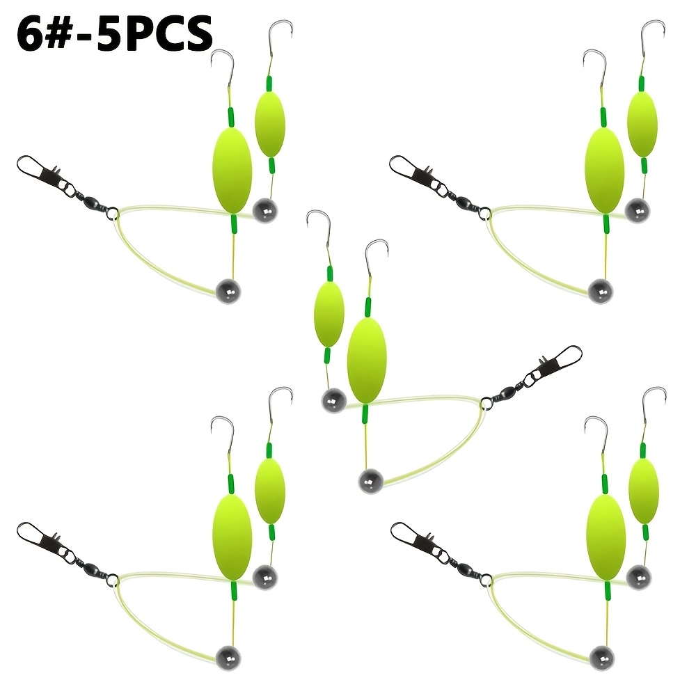 5pcs Anti Bottom Device Set, European Popular Bean Floating And Hovering Bait Rigs, No Debugging Off Bottom Flipping Hook, 4# -13# Line Sets Suitable For European Carp Fishing Fish