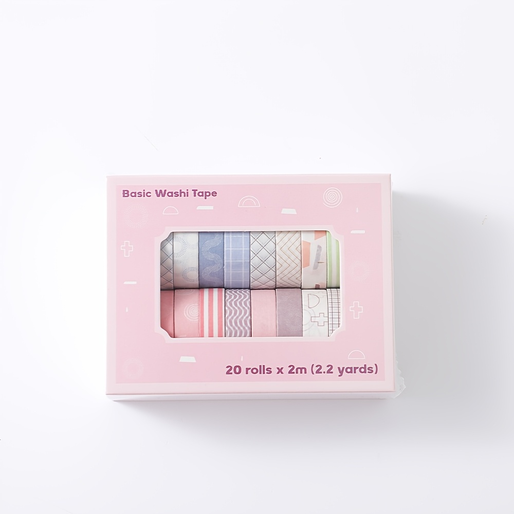 Image of 20 Rolls Macaron Washi Tape Set Masking Tape Set 10mm (0.4 Inch) Wide Colorful Decorative Tape School Supplies For Art Craft Scrapbooking Journaling Notebook Planner Stationery Supplies