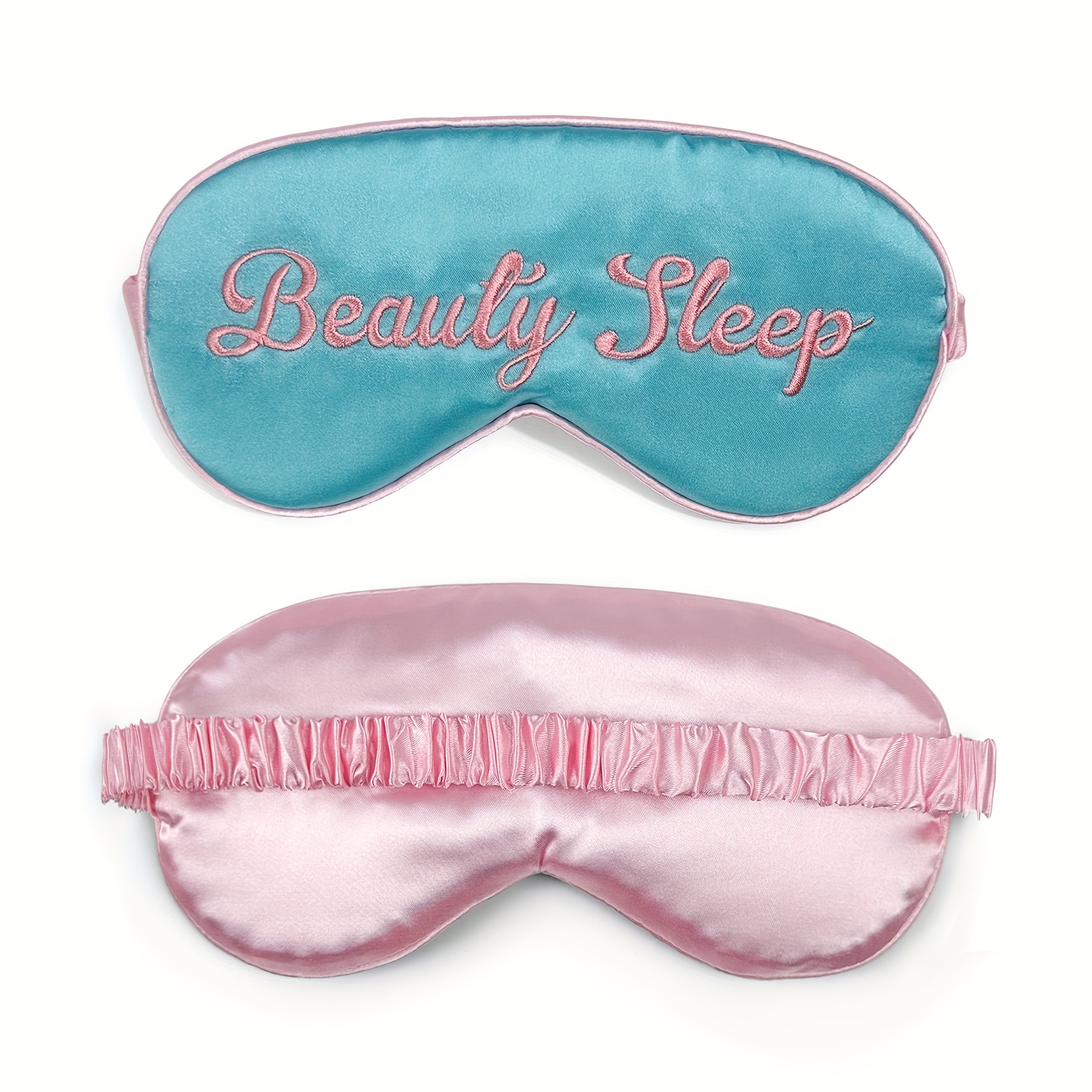 TEMU "" Embroidery Eye Masks With Elastic Strap, Soft Cozy Sleeping Eye Cover Light Blocking Blindfold, For Travel, Aviation Rest, Napping, Yoga