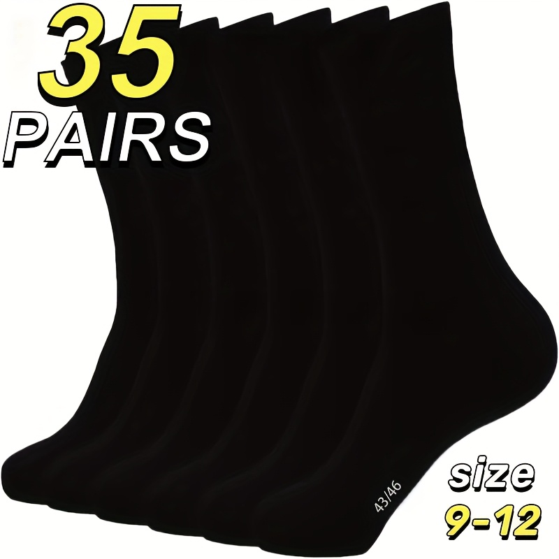 Image of 35 Pairs Of Loose Business Socks, Breathable And Comfortable Dress Socks, Size 43-46 (us 9-12), Suitable For Work Meetings And Outdoor Wear , Ideal Gift For Parents