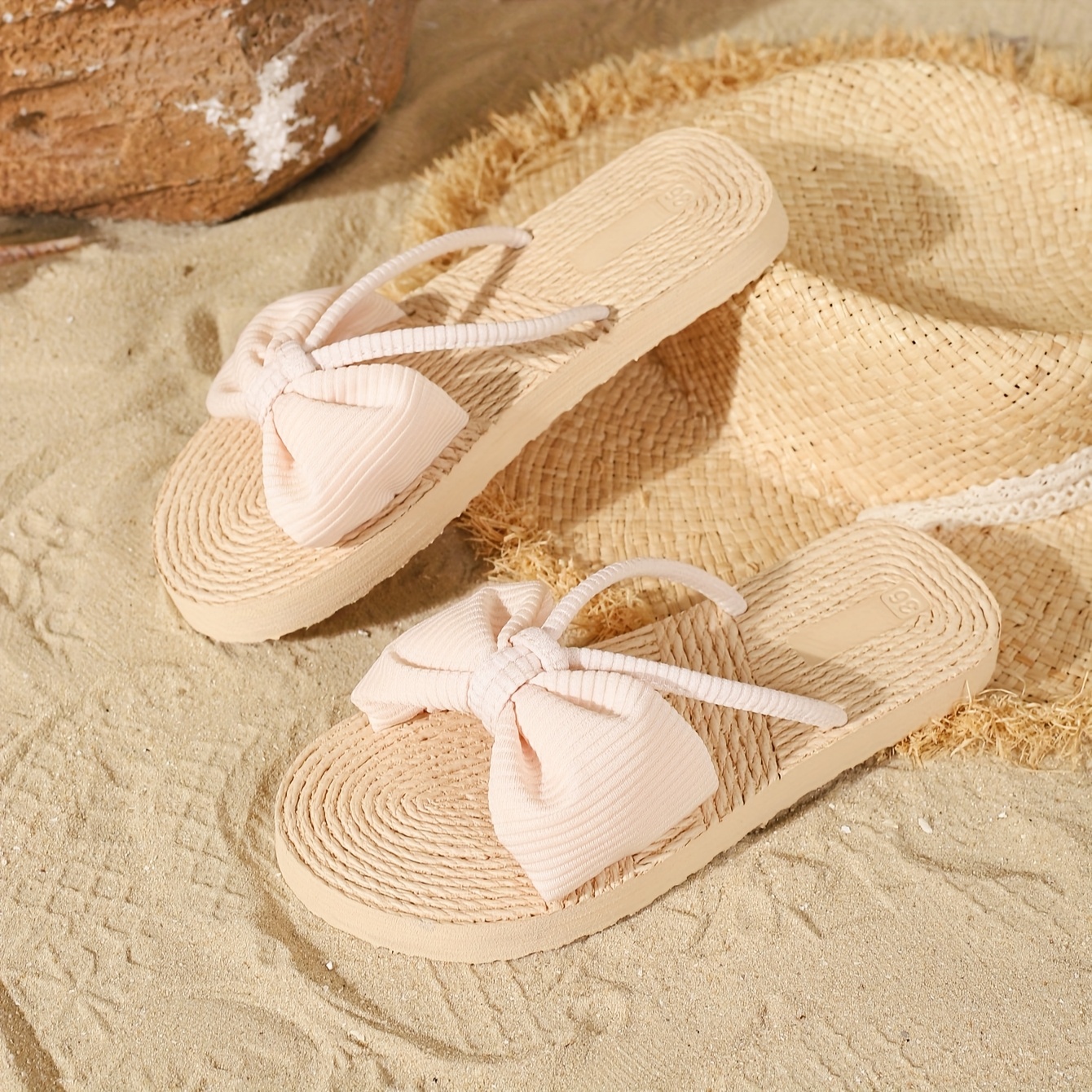 Women's Summer Sandals With Bow, Suitable For Casual Beachwear, Outdoor Activities, And Comfortable Wear, Women Shoes Elegant Women Shoes Shoes