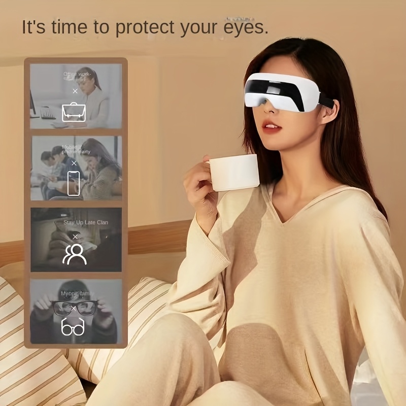 A Lightweight And Portable Eye Massager That Can Be Recharged Via USB, Ideal for Use on The Go.