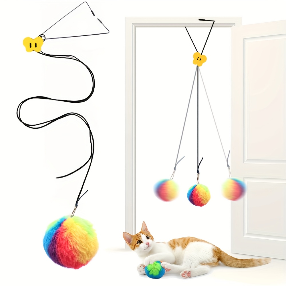 

Interactive Cat Toy With Balls - Adjustable Hanging Door Swing Teaser For All Breeds, Pattern Polyester