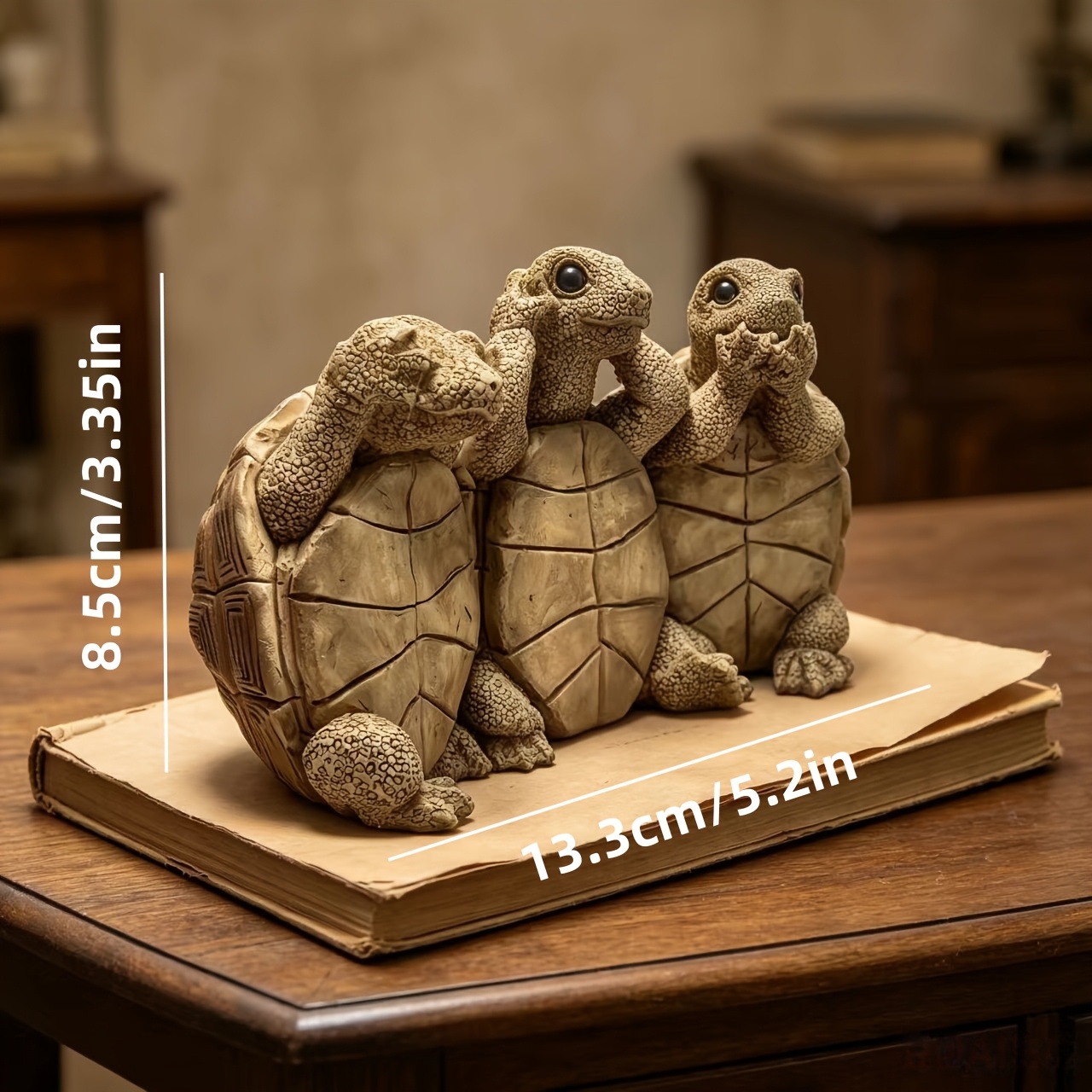 TEMU 3 Wise Turtles Figurine - Speak No Evil Resin Statue, / Suitable For Turtle Lovers Gift, Collectible Decor For, Office, Zen, Christmas, Easter,
