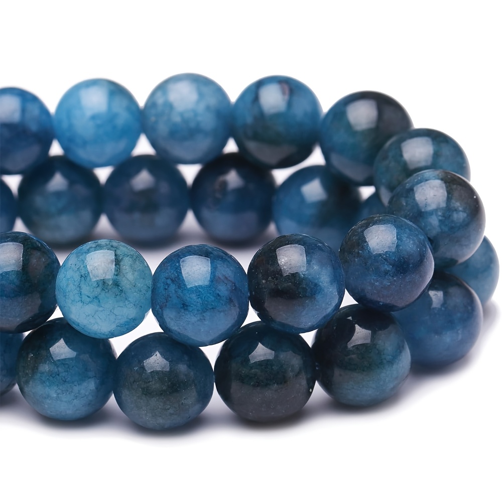TEMU Perles de quartz de bleu naturel de qualité 5A, rondes et bruttes, très appropriées pour la fabrication de bijoux et d'artisanat, utilisées
