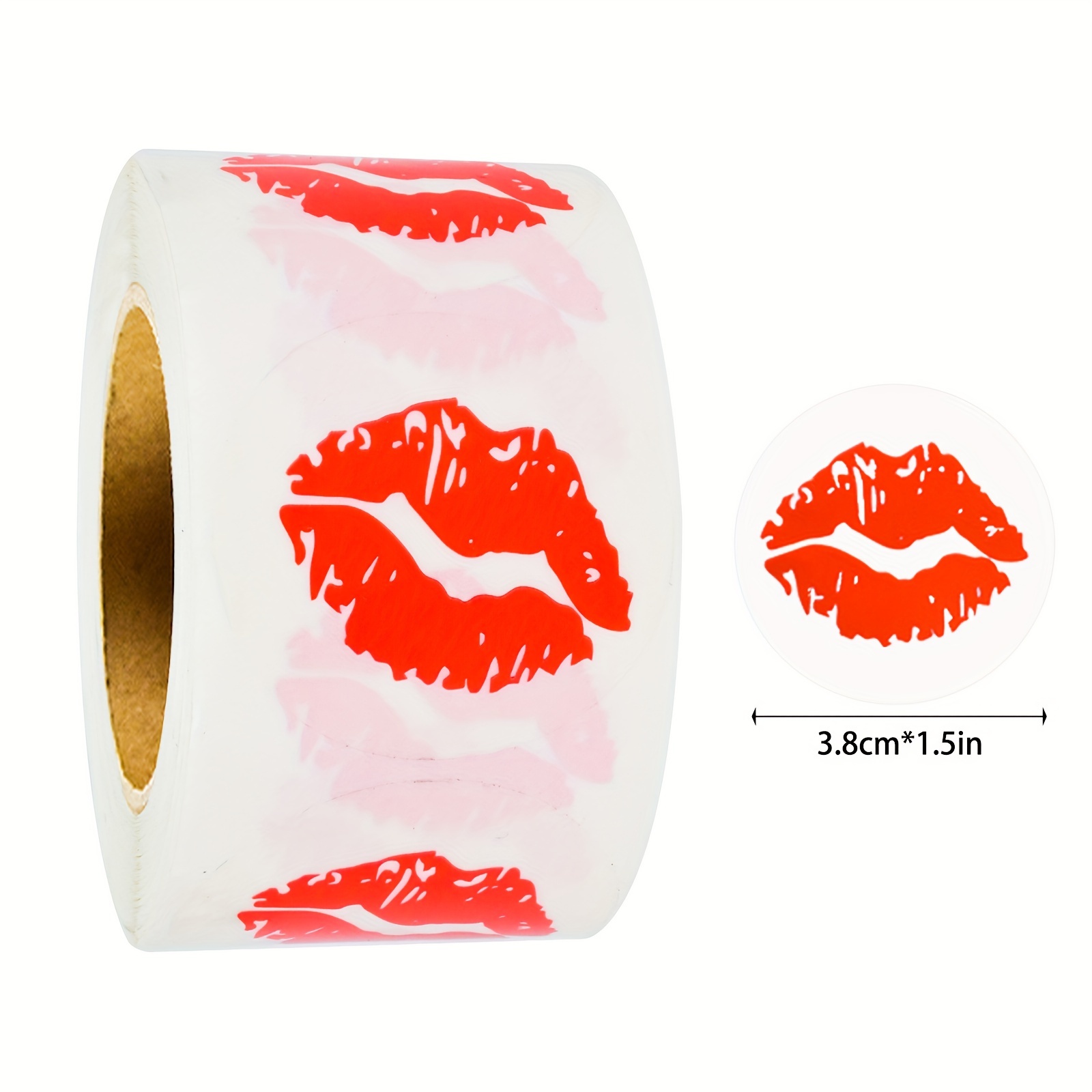 Image of 500pcs 1.5in Transparent Round Red Decorative Label Stickers, Decorative Stickers, Handmade Product Decorative Stickers, Envelope Closure Stickers