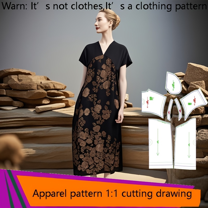 chinese dress ladies Ladies Waterfall Neck Dress Sewing Pattern (Size XS-XXXL) Paper Cutting  Pattern with Sewing Instructions for Sewing : Amazon.com.be: Arts & Crafts