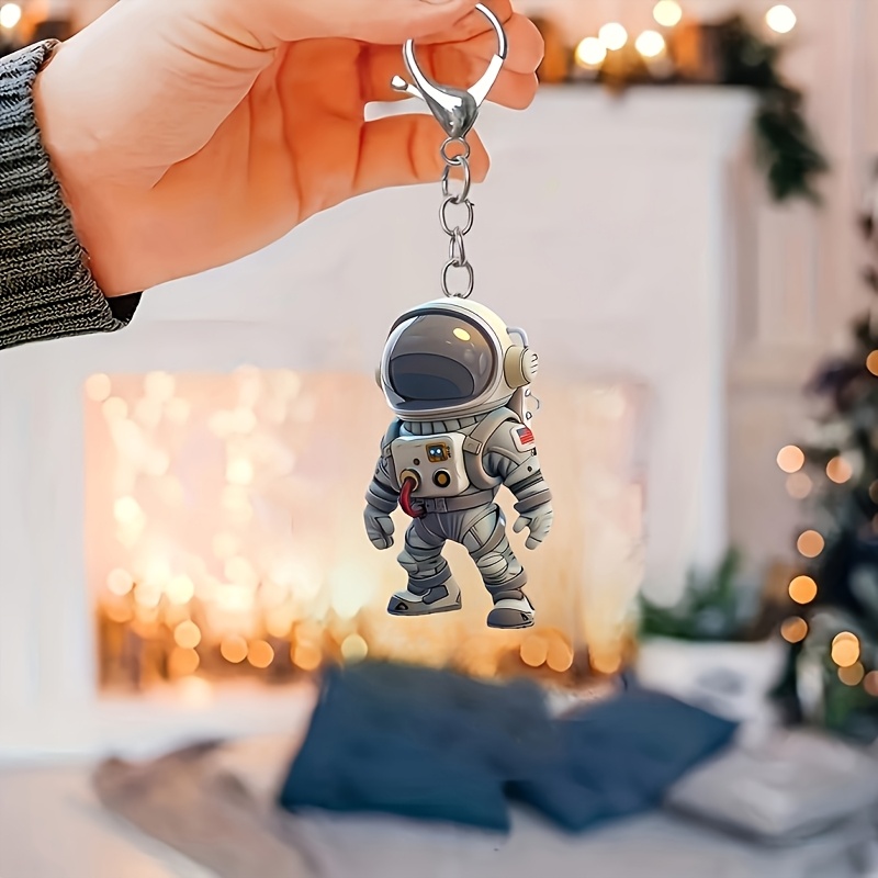 

Astronaut Keychain, 2d Acrylic Material Non-woven Car Key Ring, Backpack Accessory For Valentine's Day And Father's Day.