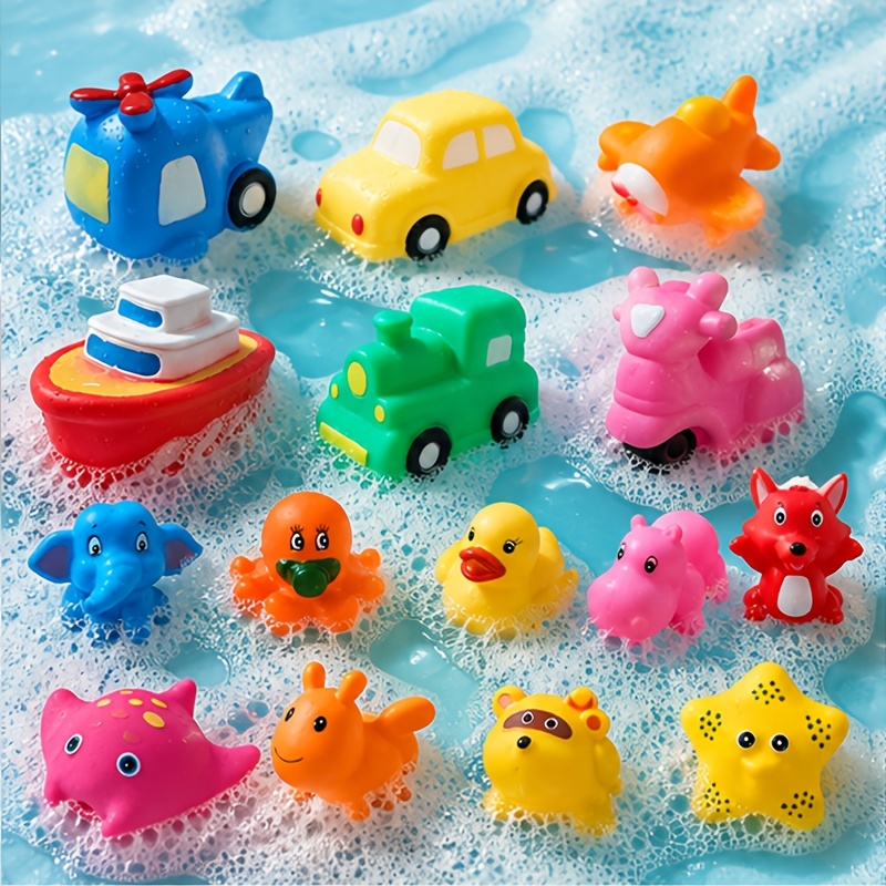 Bath Toys, Floating Rubber Toy Sets for Water Play