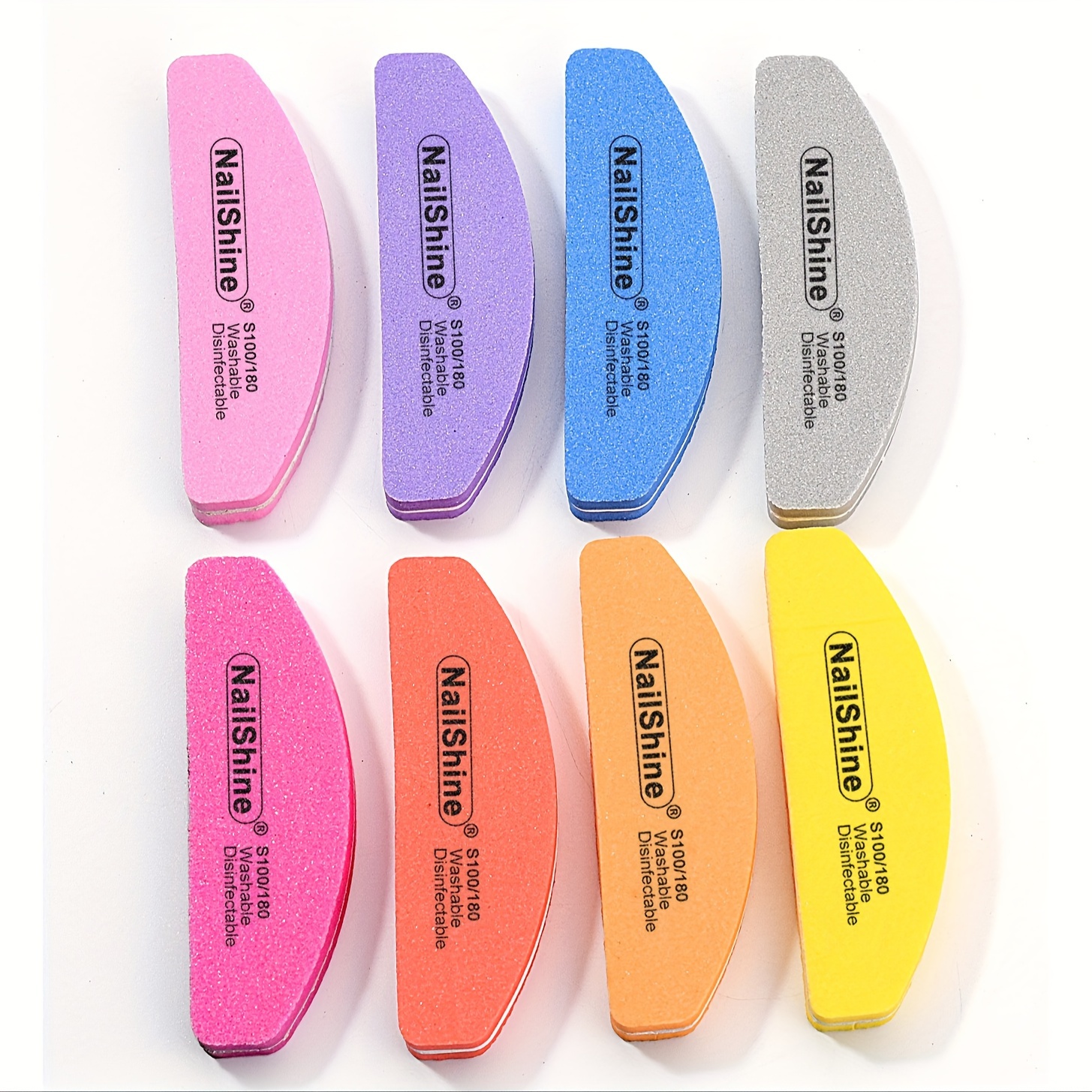 Image of 20pcs Mini Half Moon Sponge Nail Files Set, Multicolor Nail Buffing Blocks, Nail Care Polishing Tools, Assorted For Manicure & Pedicure, For Toenail& Foot Clean