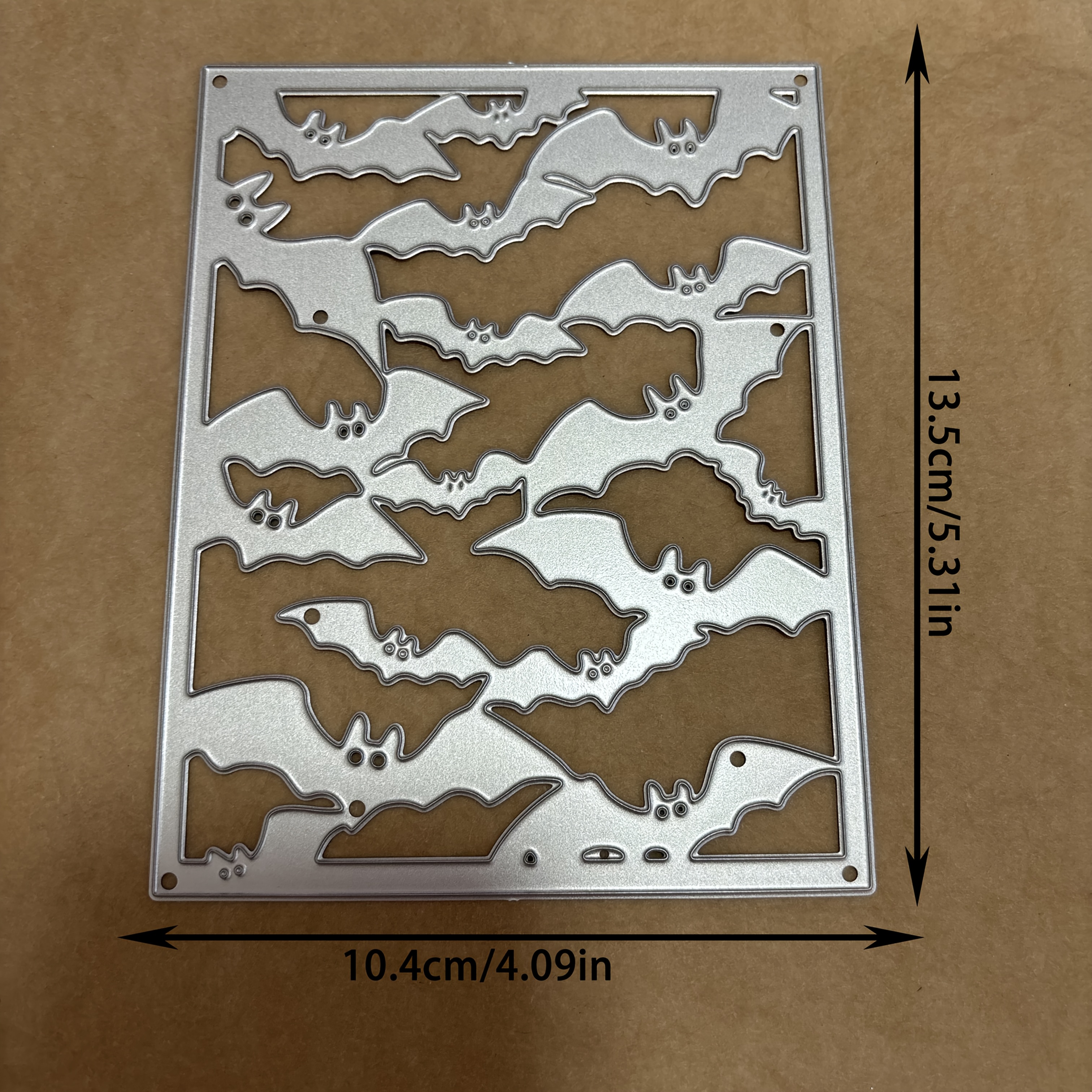 Silvery Themed Halloween Rectangle Bat Diy Paper Albums Crafts Molds Cards Paper Cutting Templates.