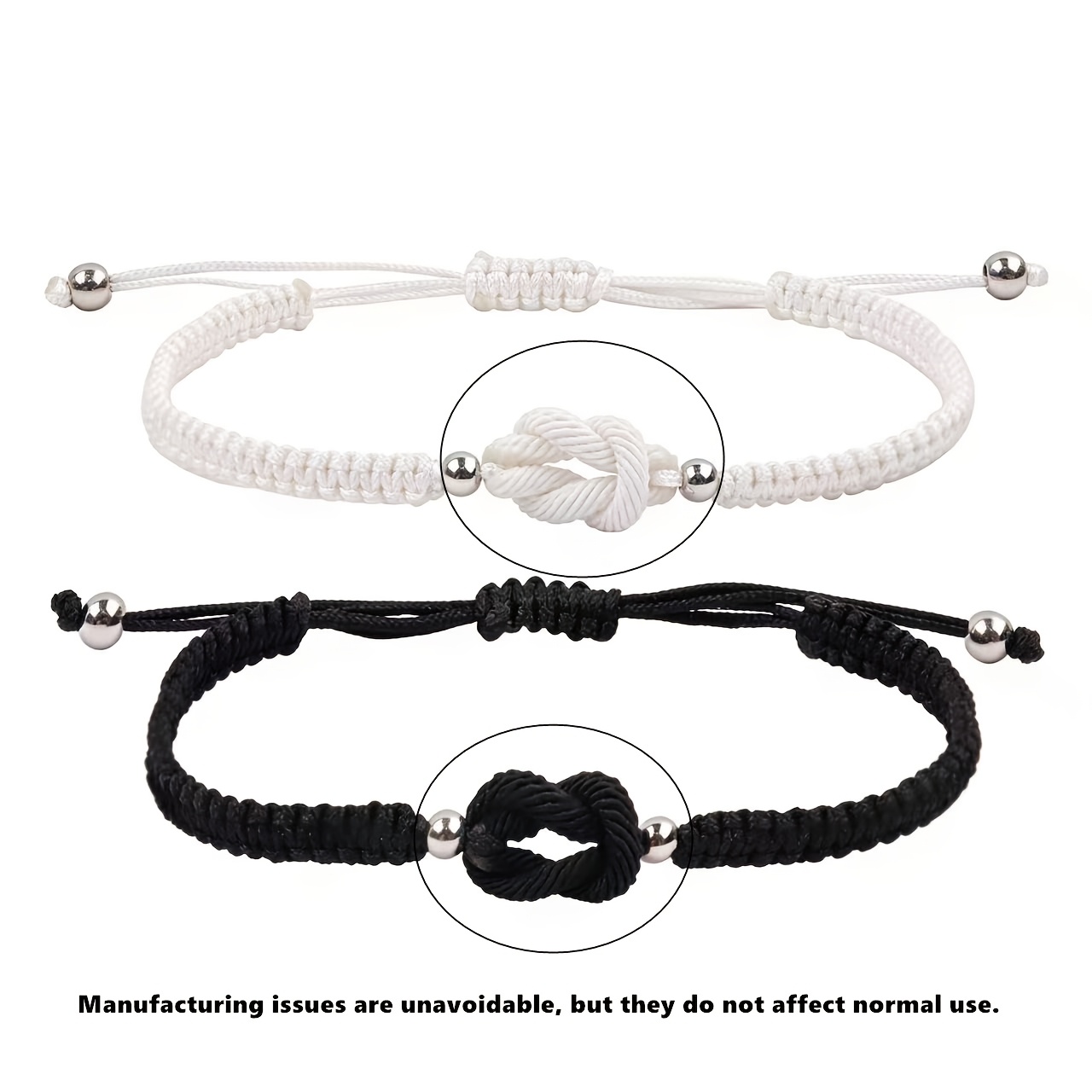 Couples Adjustable Bracelets with Infinity Knot Symbol