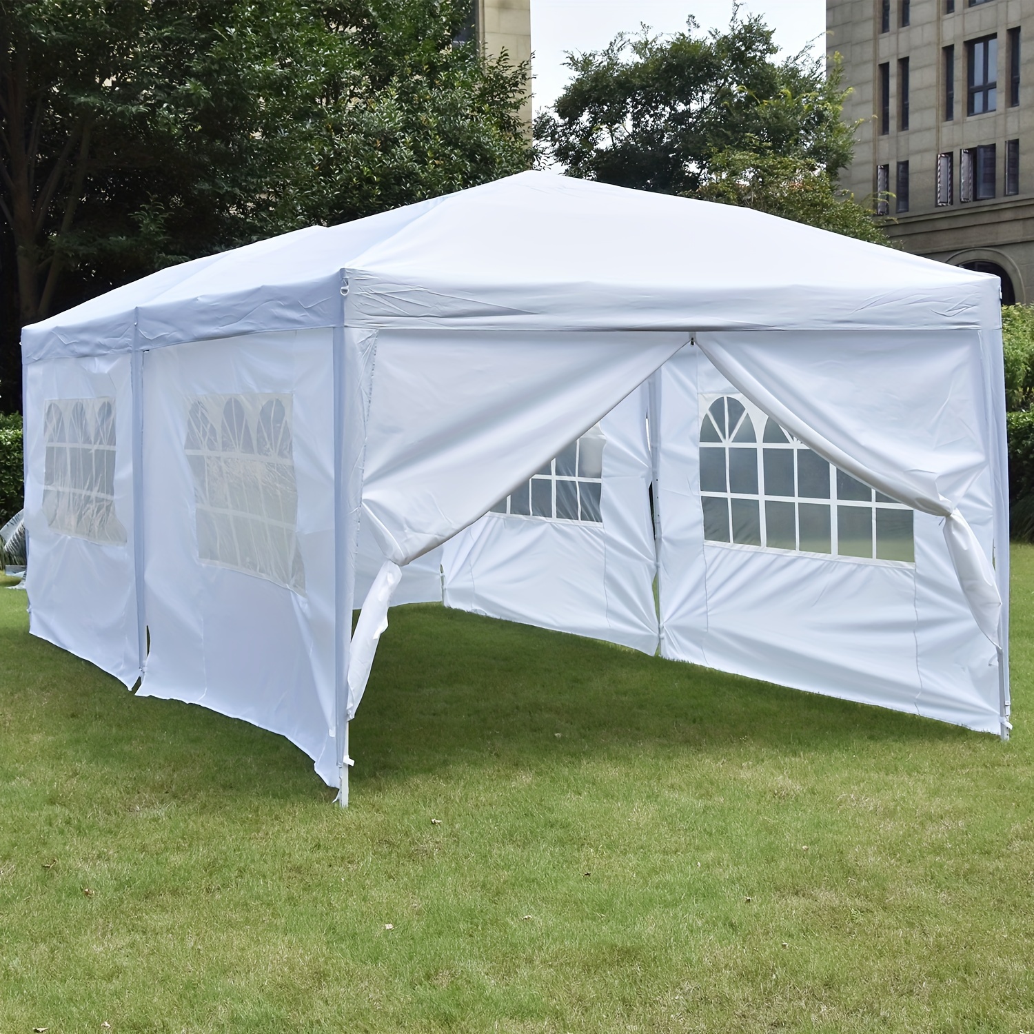 

10 X 20 Ft Pop Up Outdoor Canopy Tent, Heavy Duty Easy Portable Wedding Party Tent Carrying Bag Adjustable Folding Gazebo Pavilion Patio Shelter With 6 Removable Side Walls Tent