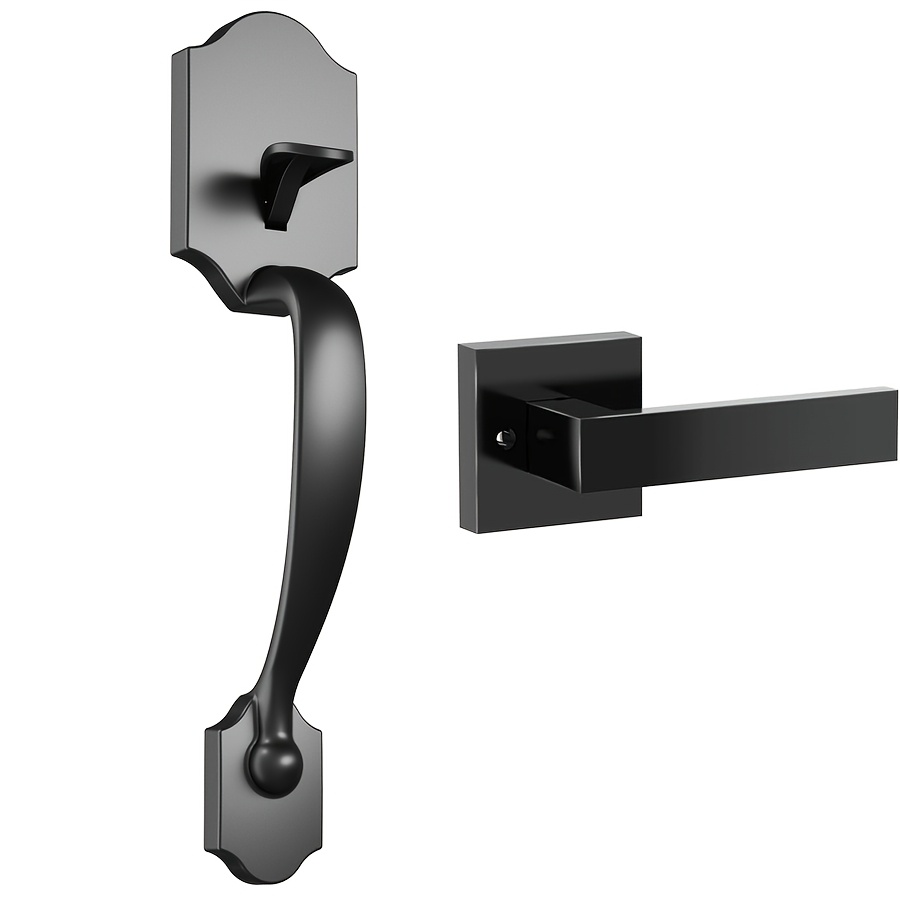   negra para puerta principal,   para puerta de entrada y   reversible, juego de  s para puerta principal en   mate,   para puerta de entrada