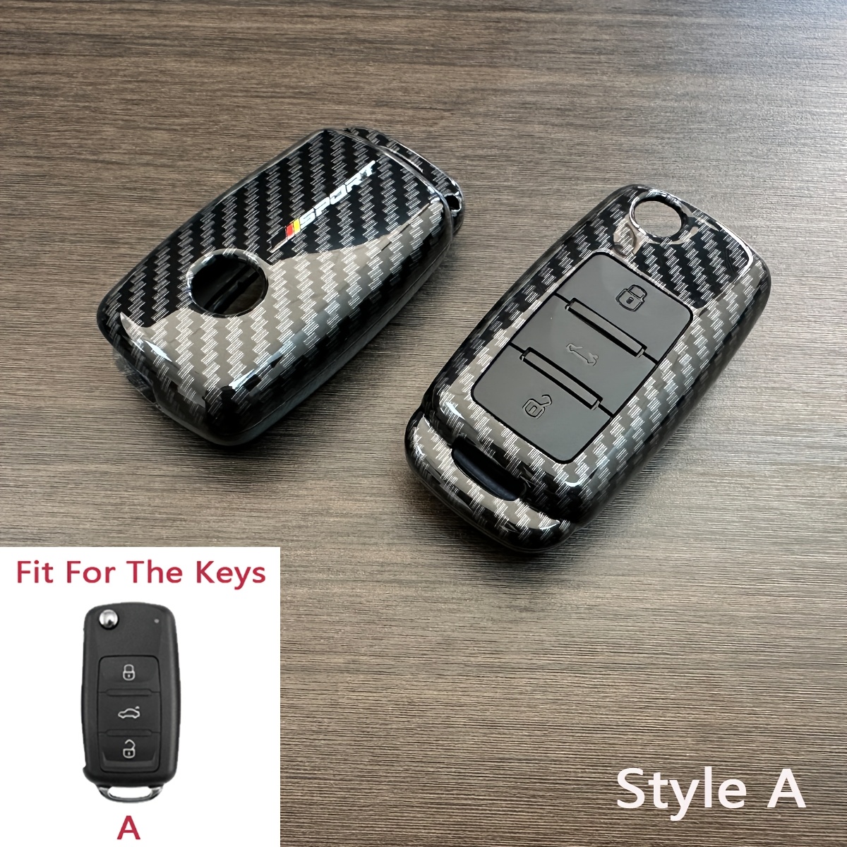 Abs Carbon Fiber Style Car Key Case Cover For Vw For For Golf For For Tiguan For Altea For Octavia