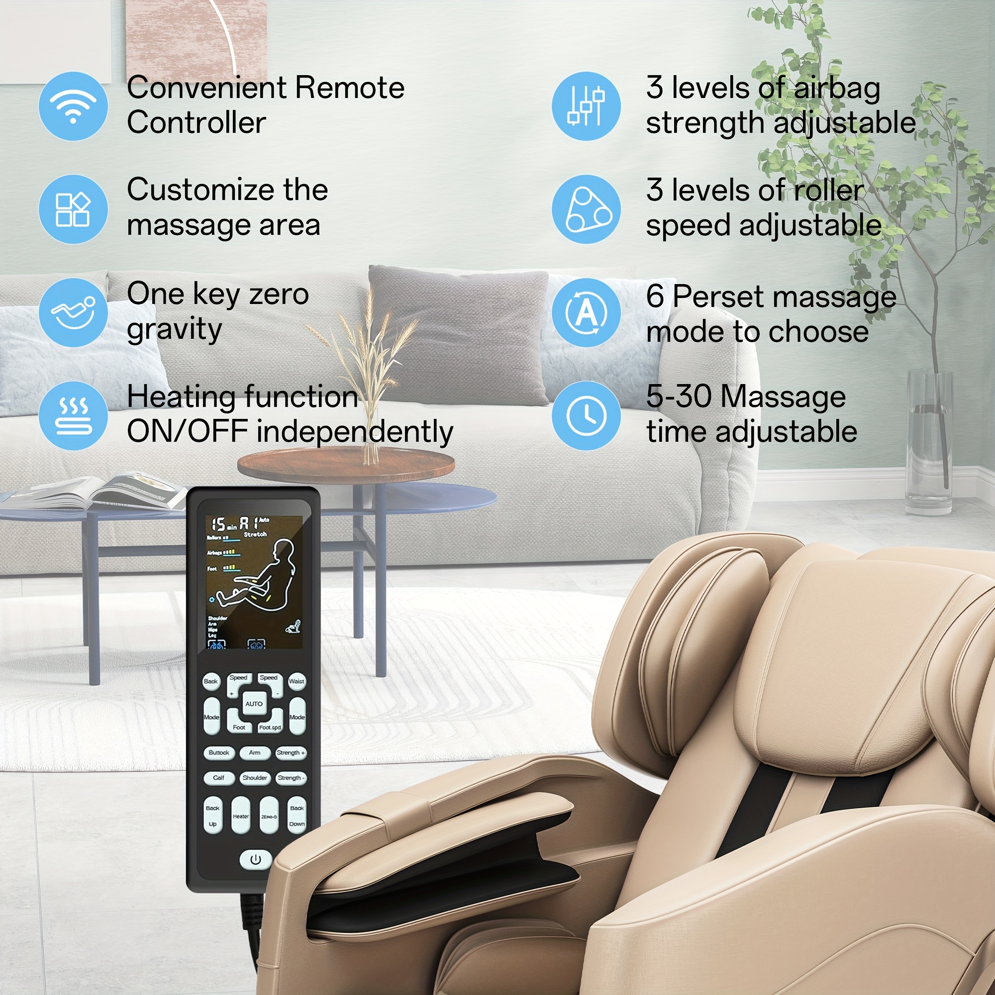ss05 zero gravity full body massage chair with heat 6 auto manual   8   massage rollers ideal for neck back hips and   massage fathers day and mothers day gifts for the elderly Product details 10