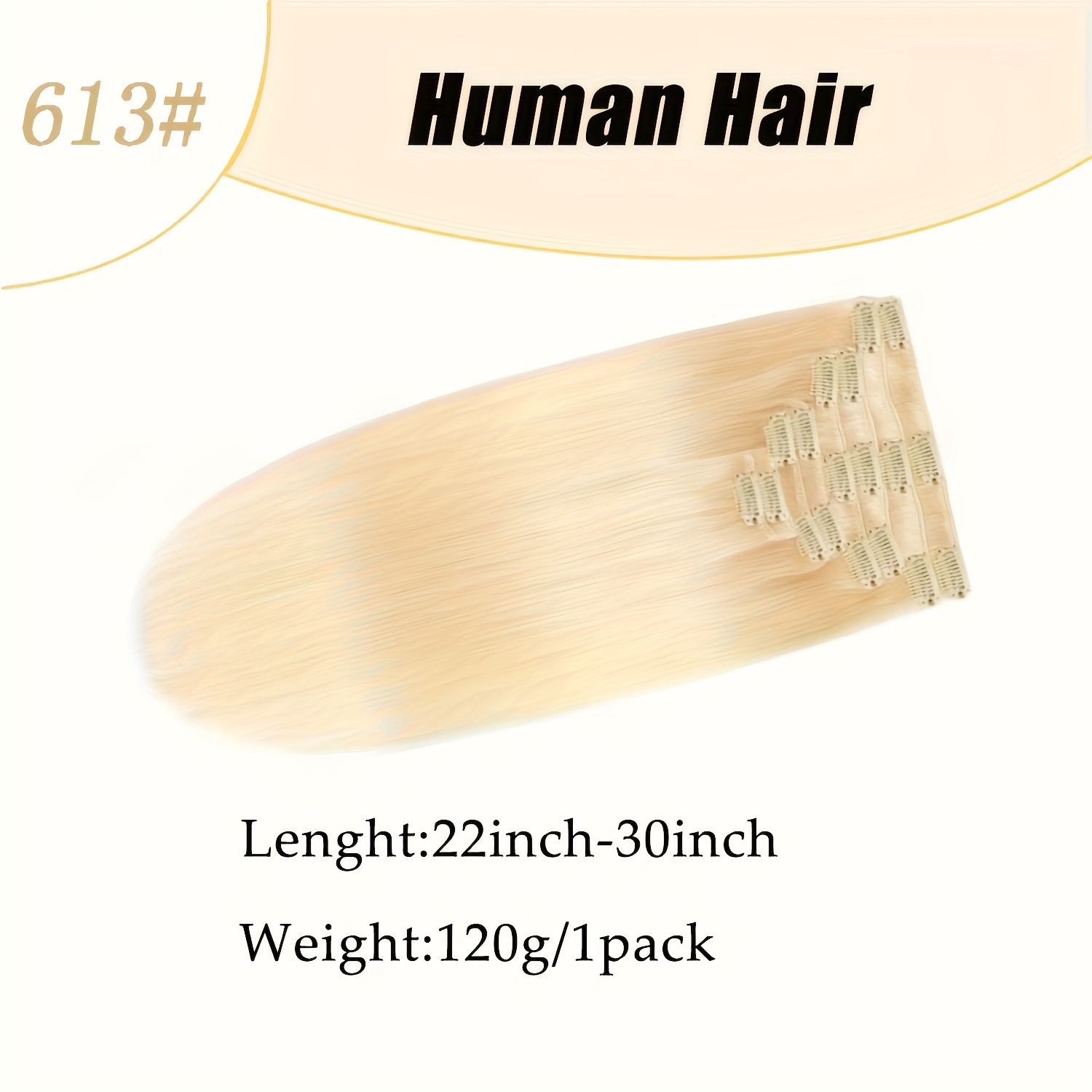 straight clip in hair extensions blonde hair - Temu display picture 3
