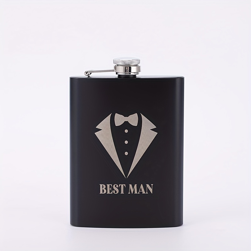 TEMU 1pc Wine Jug 8oz Spray Painted Portable Small Wine Jug Stainless Steel Portable Flat Pot For Home Use And Outdoor Camping