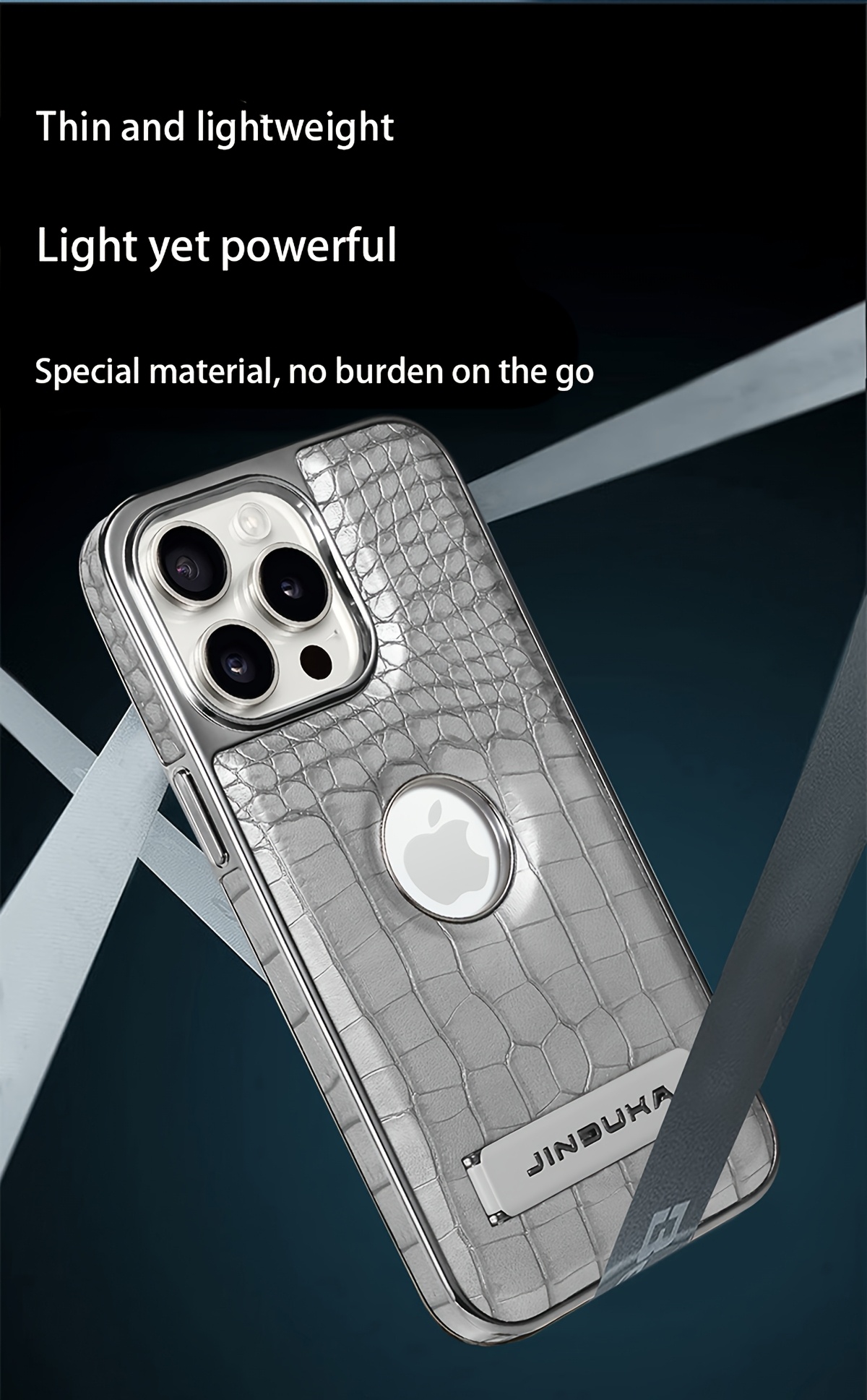 logo view case for iphone 16 15 14 13 12 pro max kickstand   leather magnetic wireless charging electroplated frame vegan   classic luxury elegant thin shockproof full protection cover Product details 6