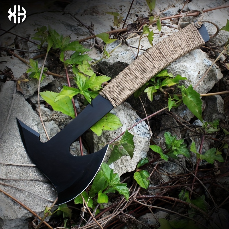 

1pc, Tactical For Camping, Outdoor Multi-functional Axe, Wood Cutting, Chopping, Survival Tool With Metal Head, 32cm/12.6inch, Suitable For Car Camping And Woodworking