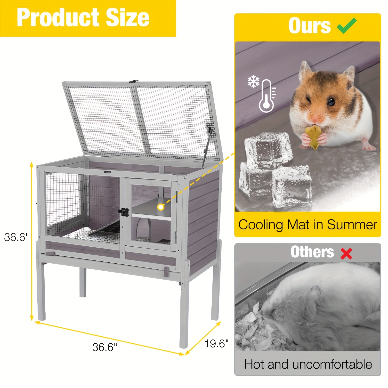 Wooden Hamster Rabbit Cage with Pull Out Tray