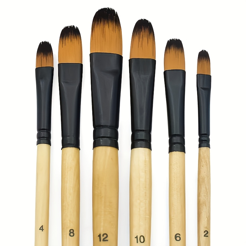 TEMU Paint Brushes Set, Synthetic Hair, Gourd Handle, Brushes For Acrylic, Watercolor, Gouache, Durable And Easy To Clean, Ideal For Master Artists