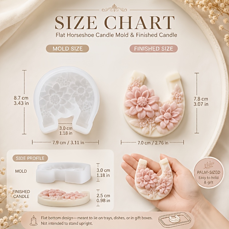 TEMU Resin Casting Molds Compatible For Diy Crafts - Horseshoe & Flower Mold, Soft Durable Silicone Wax/resin/gypsum Molding For Wedding Decorations,