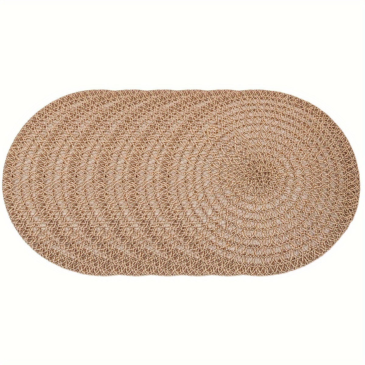 TEMU 6pcs Set Of Round Jute Placemats - Hand Washable, Solid Color Table Mats For Kitchen & Dining Decor