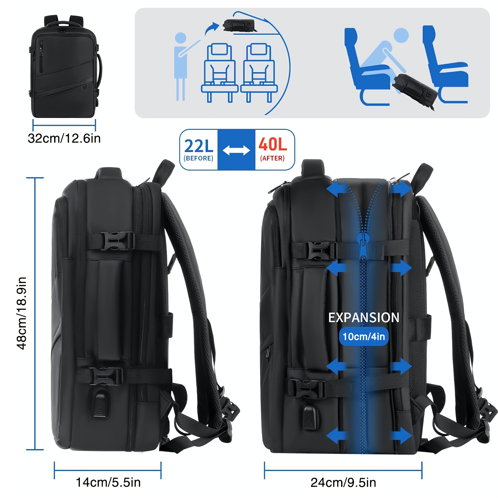 1pc expandable travel backpack business laptop - Temu Morocco