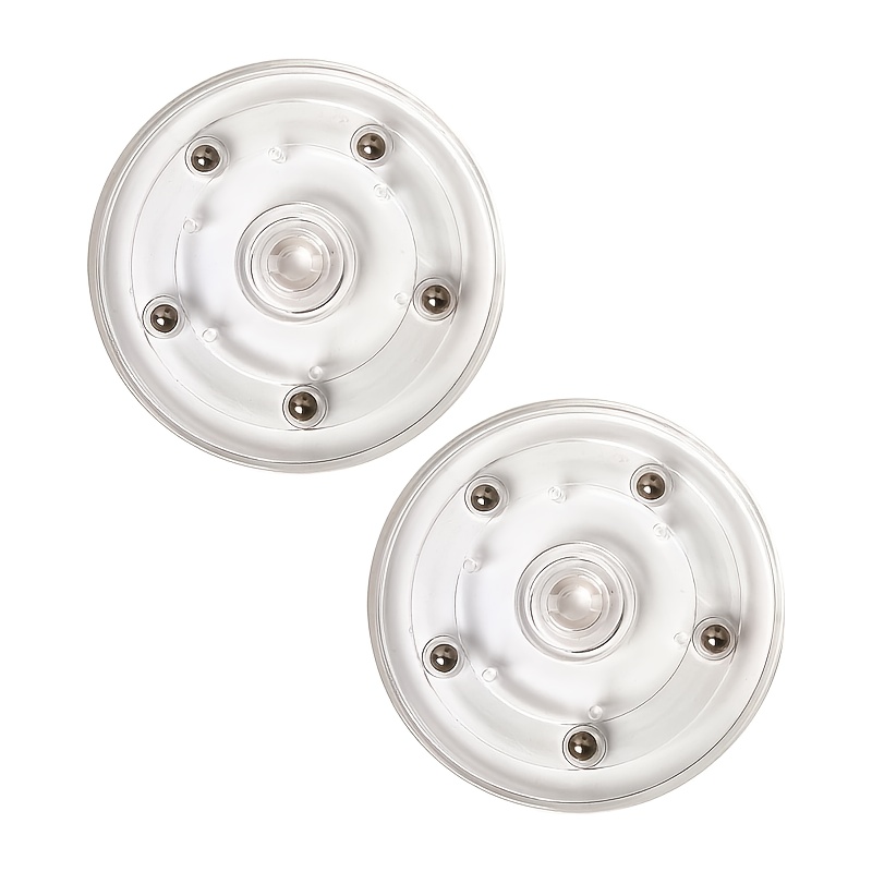 

2pcs Acrylic Rotating Trays - 4" Turntable Discs For Spice Racks, Cake Decorating & More - Smooth Steel Ball Bearings, Transparent With Anti-slip Surface