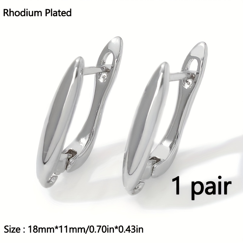 TEMU 1 paire de fixations pour boucles d'oreilles en laiton plaqué 18K, accessoires pour boucles d'oreilles, fournitures pour création de bijoux DIY