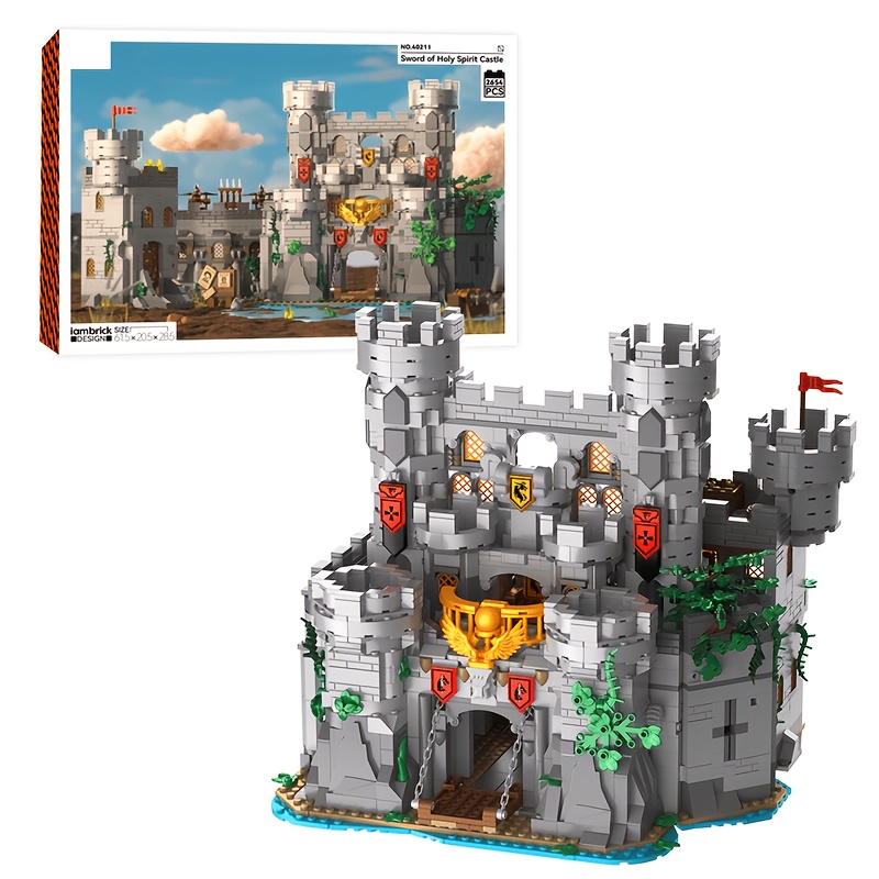 Image of 2484pcs Castle Building Blocks Set, Medieval Castle Model Kit Collection, Creative Home Decoration Model, High Difficulty Puzzle, For Christmas/birthday/halloween/new Year Gifts