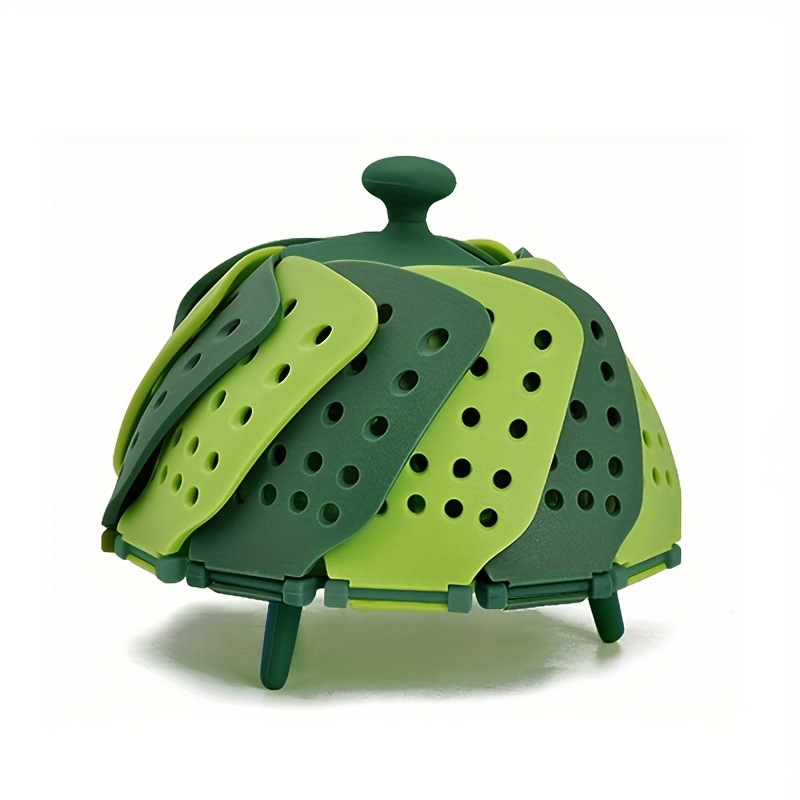 food grade silicone collapsible vegetable steamer basket quick draining perforated design foldable space saving for steamers pots pans   draining   kitchen tool