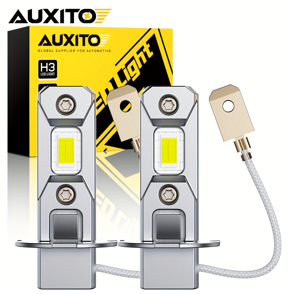 

Auxito 2pcs H3 Led Fog Light Bulbs 6500k White 3000k Yellow Csp Chips 1:1 Mini Size Drl