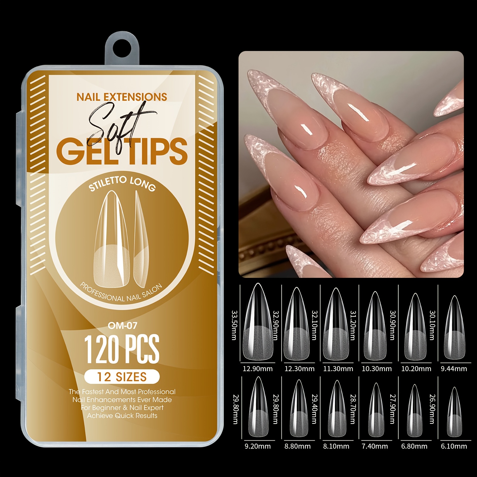 TEMU 120 pz/scatola MISSCHEERING per Unghie in Gel Mandorla Corta Pre-, Adatti per Manicure Fai da Te a Casa, /Estensioni per Unghie in Gel Stile con