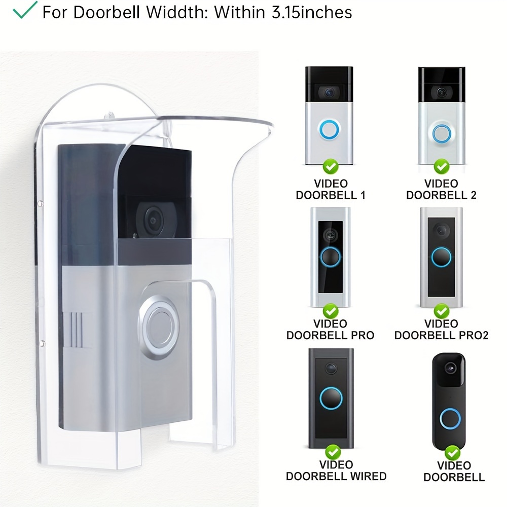 

Waterproof Acrylic Doorbell Cover For Ring - Fits All Models, Protection, Viewing Clarity