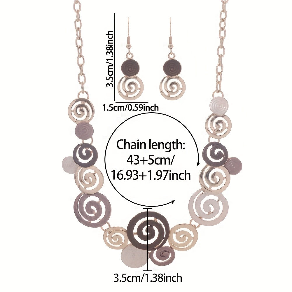 3pcs Vintage Boho Jewellery Set for Women, Enamel Geometry