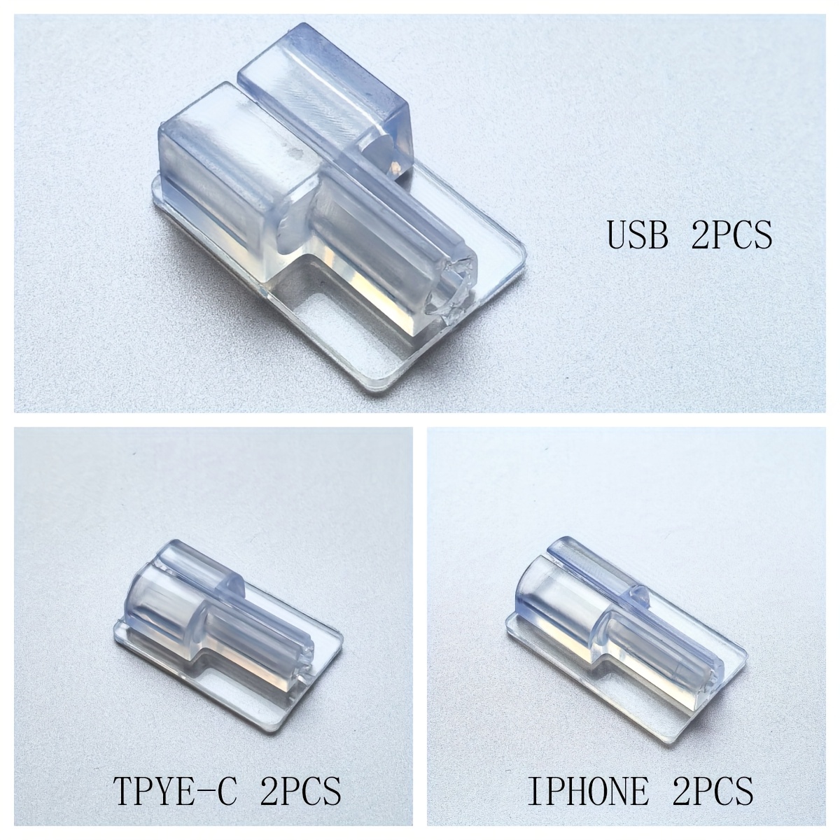 TEMU Juego de 6 piezas de protectores de cable de carga transparentes para móviles, con diseño de dibujos animados, tipo Type-C, que evitan roturas.