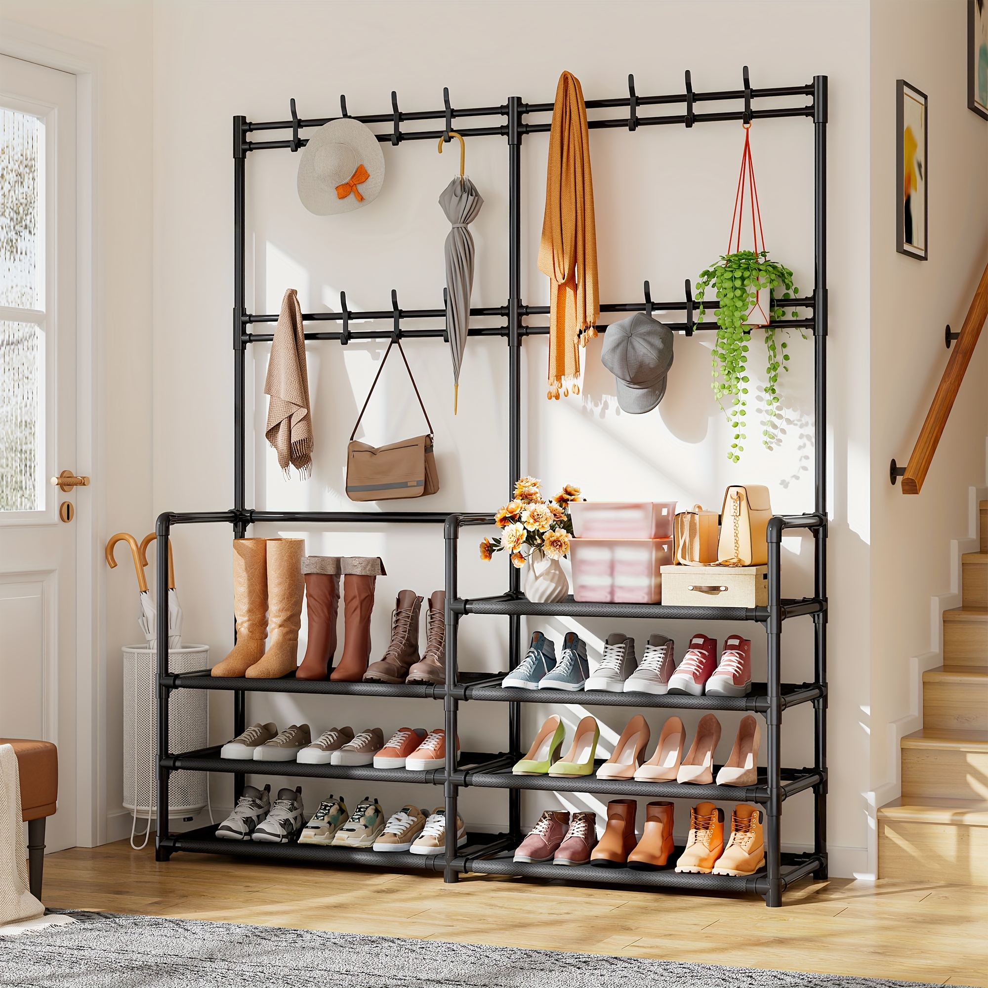 HOT Shoe Holder Farberware Tier Metal Shoe Rack Tier Shoe