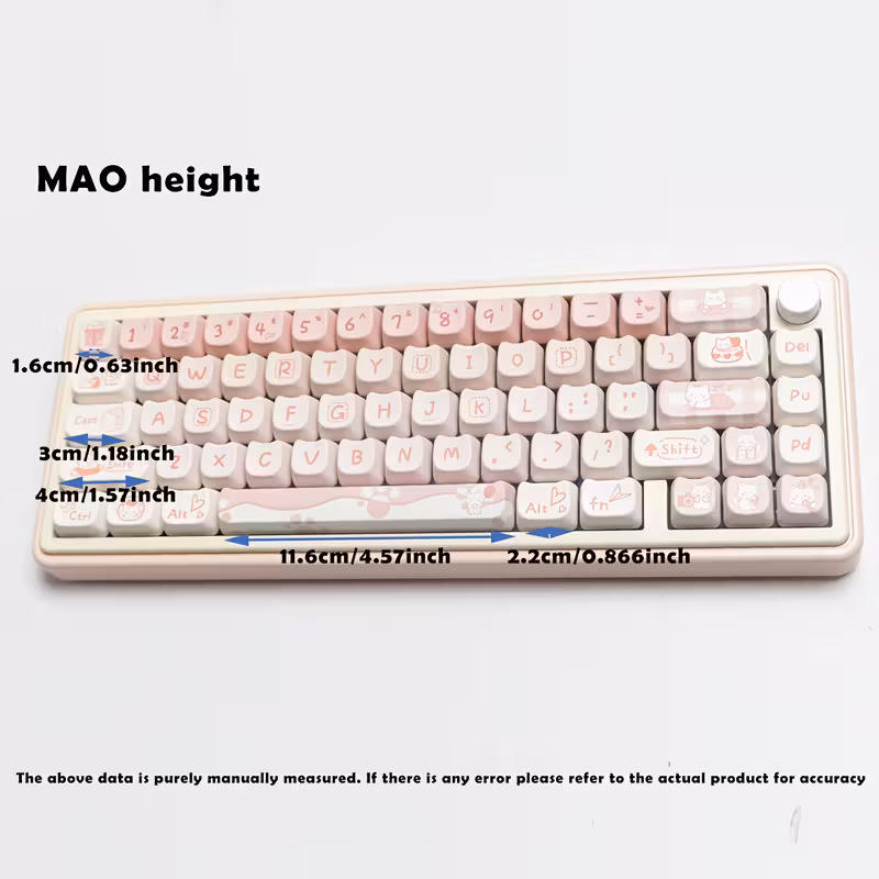 134 keycaps cat shaped mao cute heat sublimation cross axis compatible with such as 61 63 64 67 68 71 75 78 82 84 87 96 98 100 104 108 etc Product details 6
