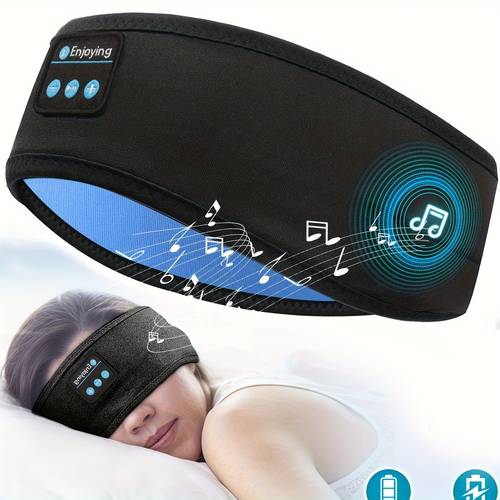 1pc of elastic comfortable 3 in 1 wireless music eye mask suitable for side sleepers wireless sleep headphones bluetooth headband designed specifically for side sleepers 10 hour playtime with noise reduction ultra thin design