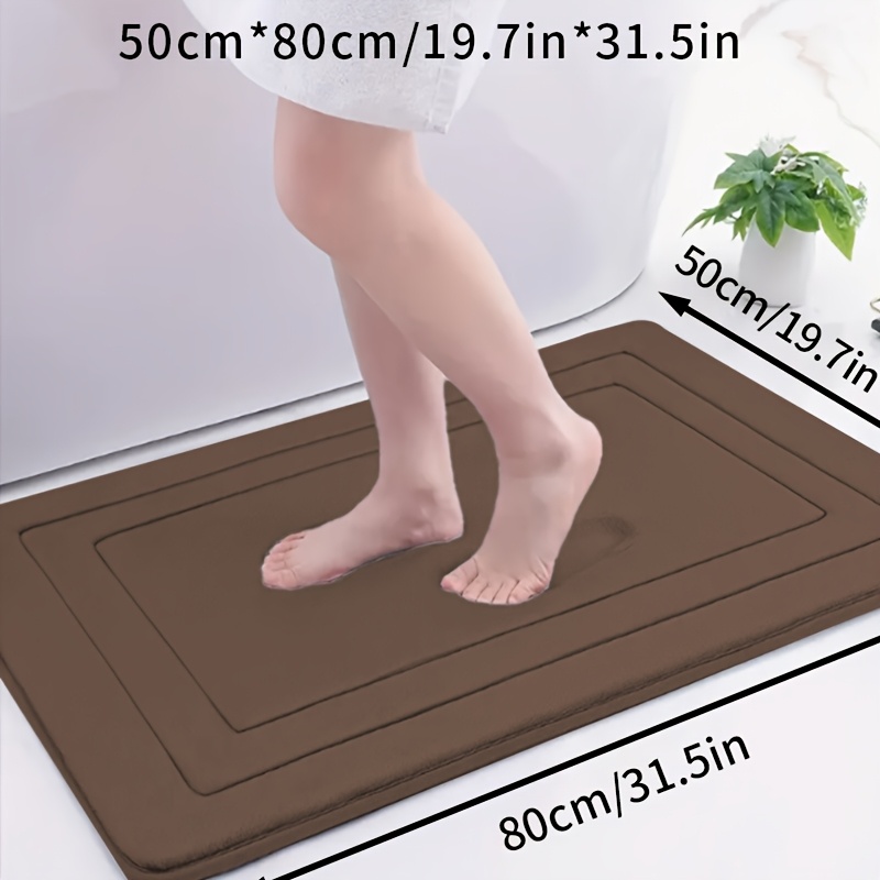TEMU 1 pièce Tapis de bain épais absorbant à simple, pour un , confortable et lavable, lavable en machine, antidérapant épaissi, à la décoloration,
