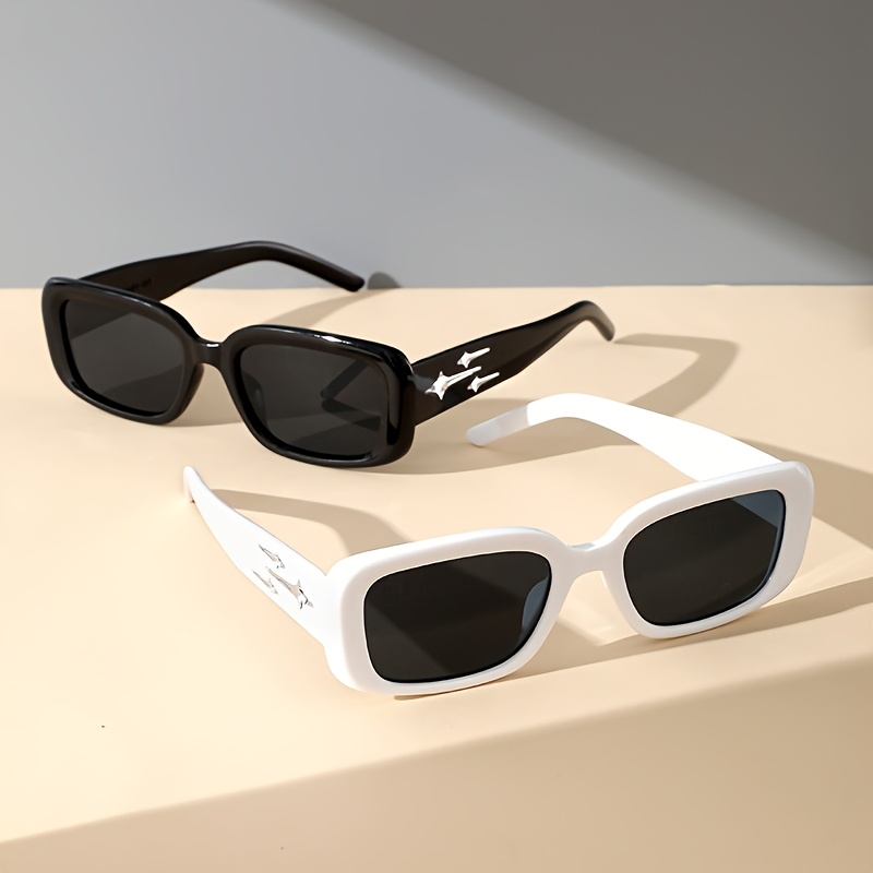 

Y2k-inspired Retro Square Fashion Glasses For - Star Accents, , Music Festivals &