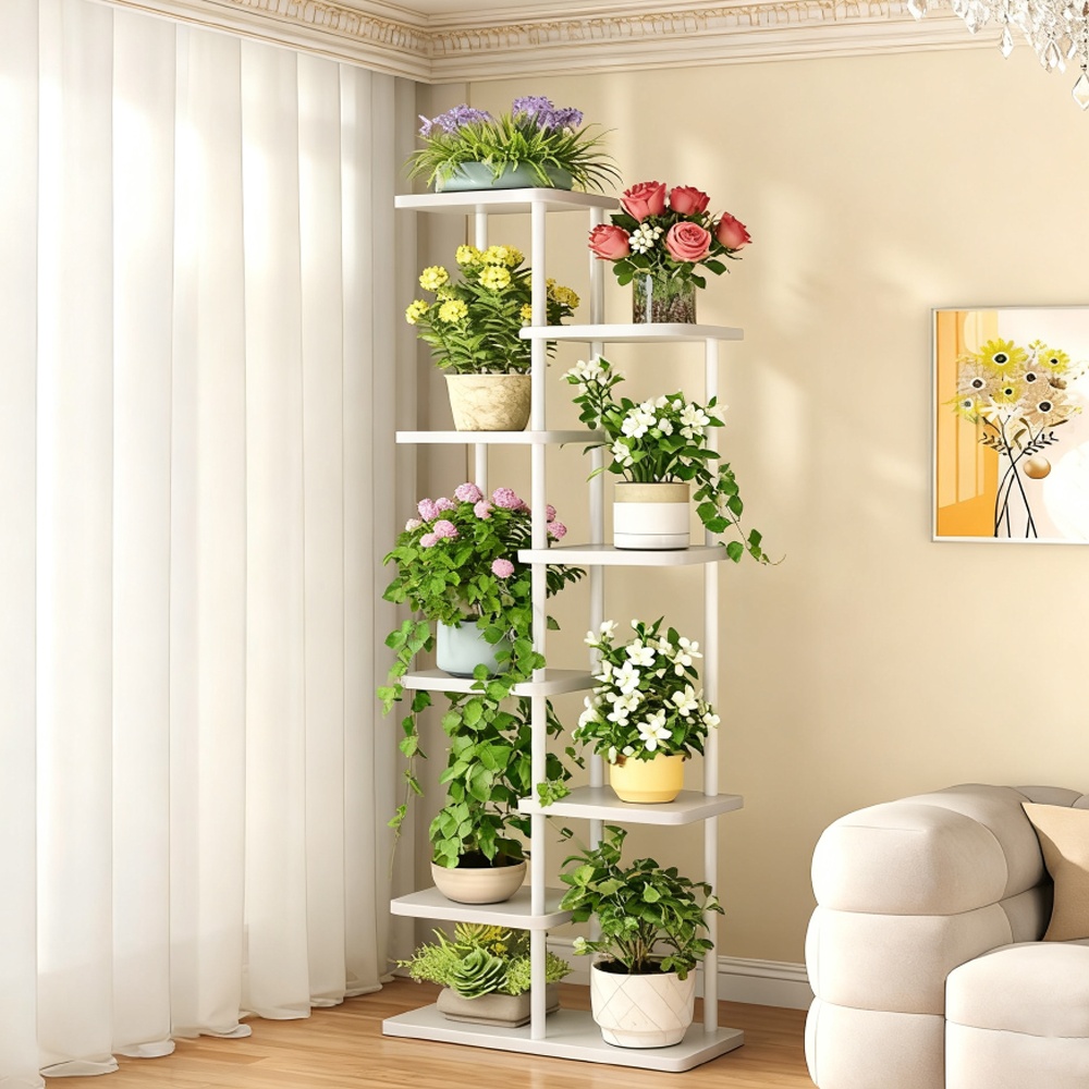 7 tier flower stand stylish multi layer indoor and outdoor wrought   space saving multi layer rack durable potted plant stand green succulent plants suitable for   room courtyard decoration easy to assemble