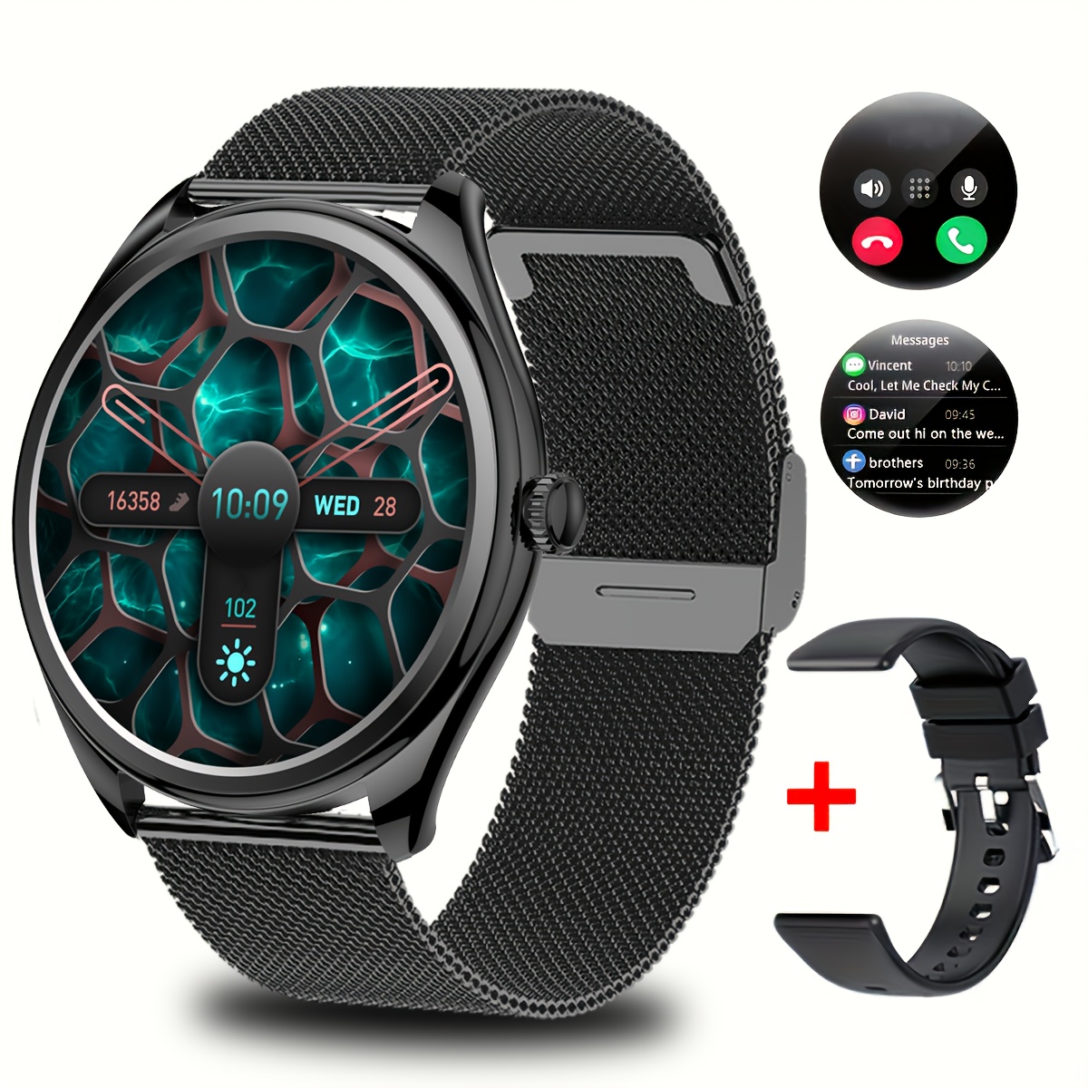 Image of Daorkow, Ultra-thin Smartwatch For Women And Men - Make/ Calls, High Quality Full Touch Screen, 100 Mode, Fitness Activities, Pedometer, Notifications, Perfect Gift For