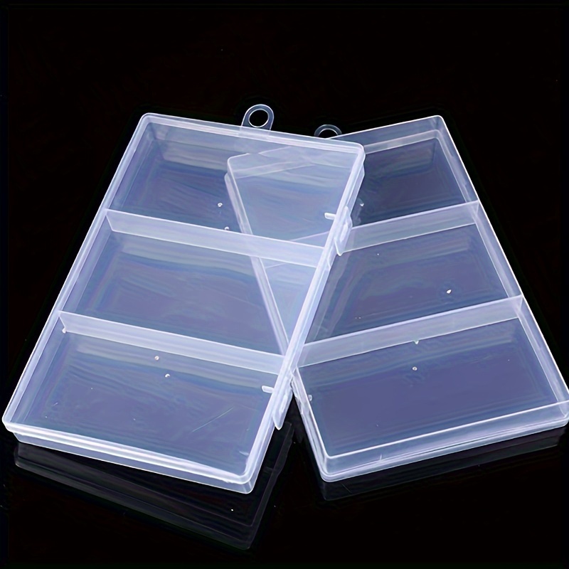 

Clear Plastic 3-compartment Storage Box With Lid - Beads, Jewelry, Nail Art, And Diy Crafts